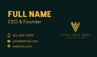 Golden Business Letter V Business Card