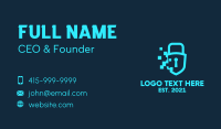 Pixelated Shield Padlock Business Card