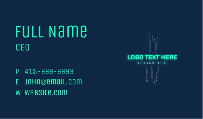 Technology Neon Circuit  Business Card Image Preview