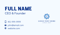 Blue Flower Letter  Business Card Design