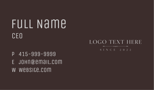 Professional Minimal Wordmark Business Card Design