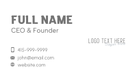 Sans Serif Business Card example 2