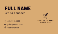 Feather Quill Pen Publisher Business Card