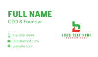 Green Red Modern B Business Card Design