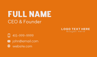 White Business Wordmark Business Card