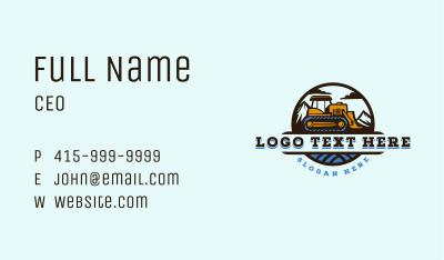 Industrial Bulldozer Construction Business Card Image Preview
