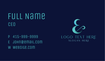 Upscale Ampersand Business Business Card