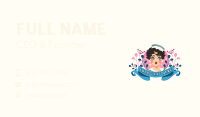 Floral Lady Sailor Business Card Design