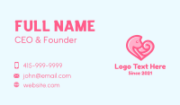 Pink Heart Fox Business Card