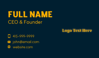 Yellow Glow Generic Wordmark Business Card Design