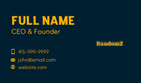 Yellow Glow Generic Wordmark Business Card