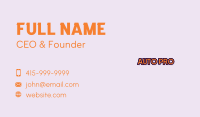 Business Comic Wordmark Business Card