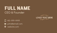 Retro Vintage Wordmark Business Card