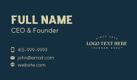 Classic Hipster Wordmark Business Card