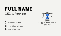 Justice Scale Hourglass Business Card