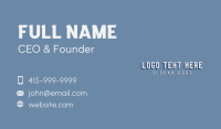 Generic White Tall Wordmark Business Card