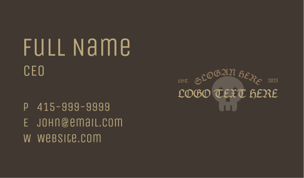 Ancient Style Wordmark  Business Card Design