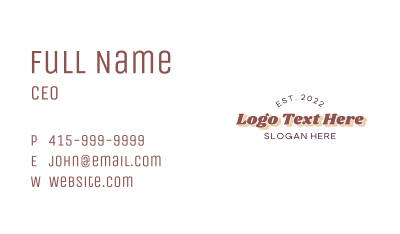 Funky Bold Wordmark Business Card Image Preview