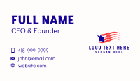 Blue Star Stripe Flag Banner Business Card Design