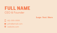 Funky Serif Hipster Brand Business Card