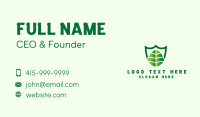 Green Shield Leaf Business Card Design