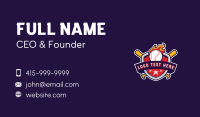 Flaming Baseball Crest Business Card