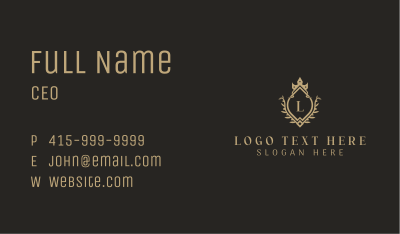 High End Crown Lettermark Business Card