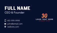 Tech Digital Number 30 Business Card