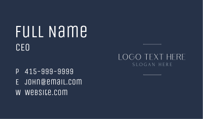 Minimalist Brand Wordmark Business Card