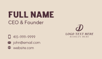 Elegant Boutique Letter D  Business Card