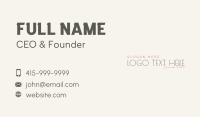 Minimalist Elegant Wordmark Business Card