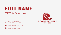 Red Saw Handyman Letter R  Business Card Design