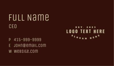 Rustic Grunge Wordmark Business Card
