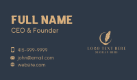Moon Feather Quill Business Card