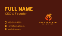 Bodybuilder Flame Muscle Business Card Design
