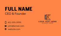 Company Firm Letter E Business Card