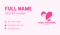 Pink Heart Dove Business Card