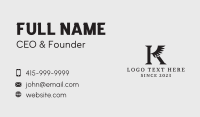 Black Winged Letter K Business Card