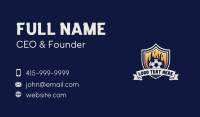 Flame Soccer Sports Shield Business Card Design