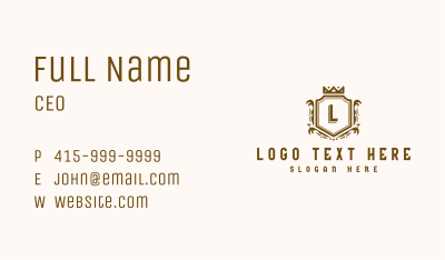 Imperial Crown Badge Lettermark Business Card