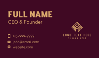 Gold Diamond Letter M  Business Card Design