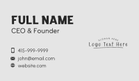 Black Handwriting Business Business Card