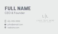 Minimalist Generic Letter Business Card