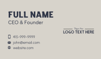 Classic Professional Wordmark Business Card