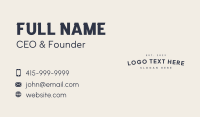 Professional Generic Wordmark Business Card