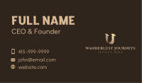 Gradient Serif Letter U Business Card