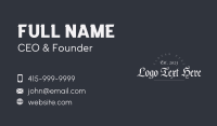 Vintage Gothic Wordmark Business Card