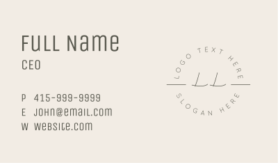 Classy Cursive Lettermark Business Card