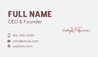 Vintage Script Lettermark Business Card Image Preview