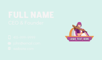 Female Cricket Player Business Card